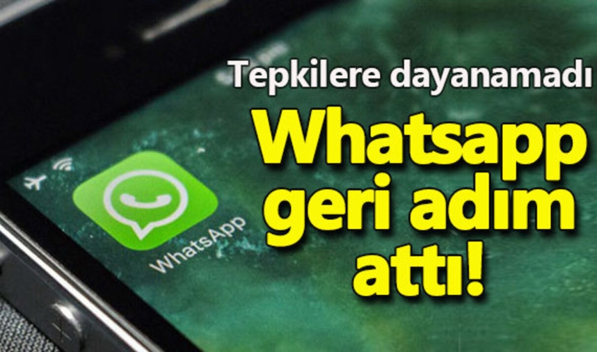 Whatsapp geri adım attı !