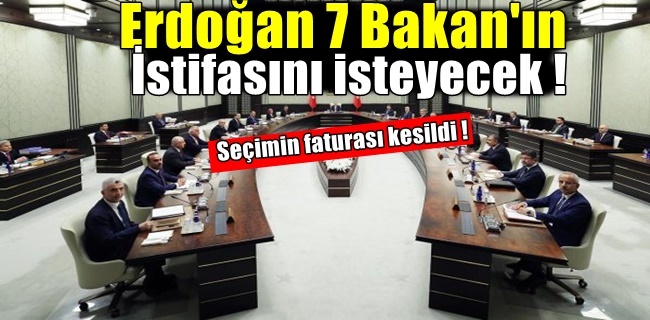 Erdoğan, 7 Bakan