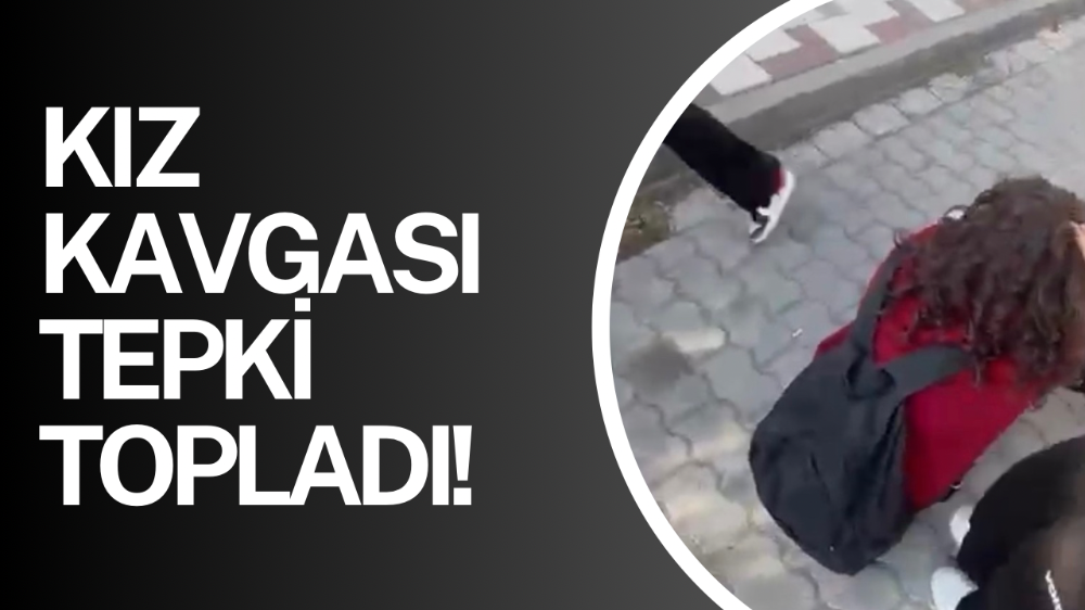 Okul yakınında kız öğrencilerin kavgası kameraya yansıdı