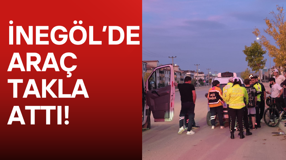İnegöl’de Köpeğe Çarpmamak İçin Direksiyonu Kırdı, Araç Devrildi