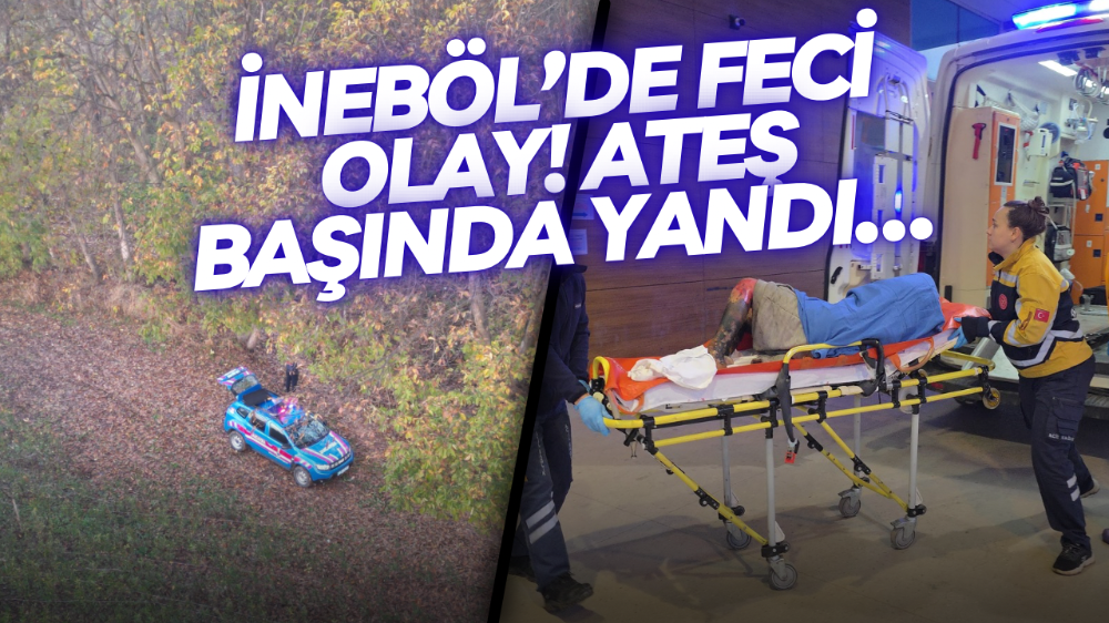 Alkol alıp yaktığı ateşe düştü !