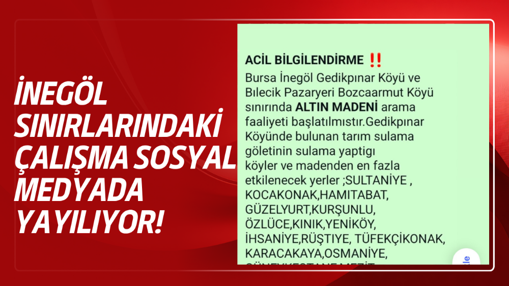 Gedikpınar ve Bozcaarmut’ta Altın Madeni Endişesi