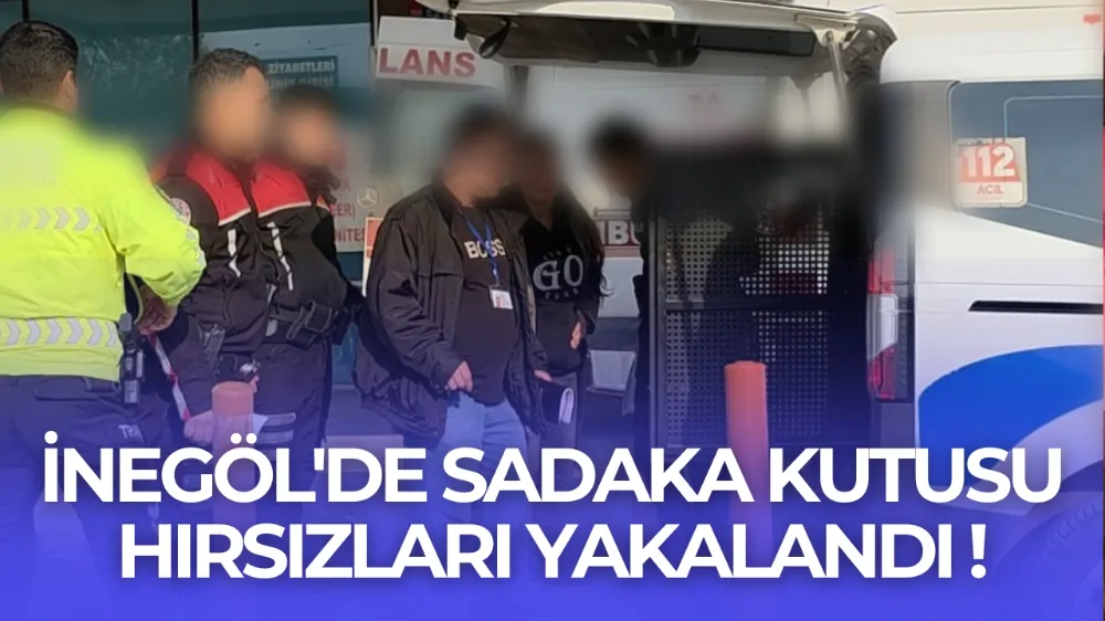 İnegöl’de Marketten Sadaka Kutusu Çalan 2 Şüpheli Suçüstü Yakalandı