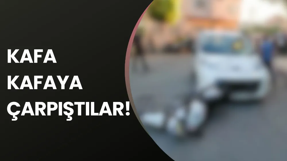 Otomobille Kafa Kafaya Çarpışan Motosikletli Yaralandı