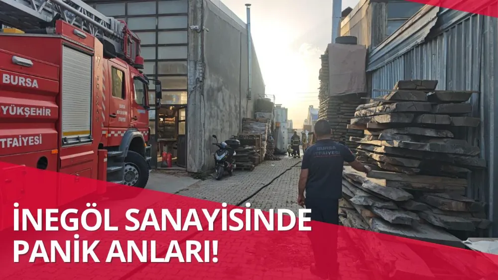İnegöl’de mobilya imalathanesinde yandın !