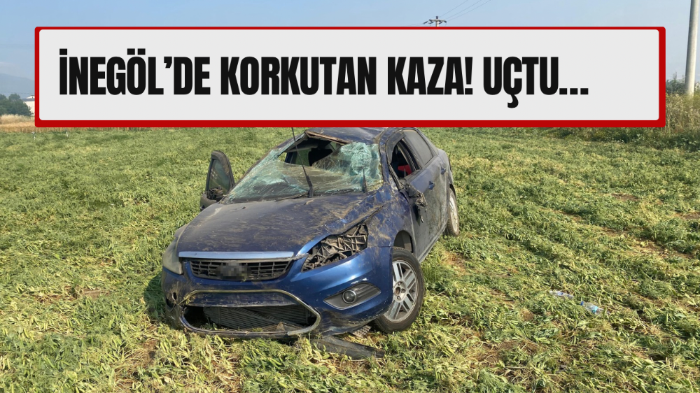 Kontrolden çıkan otomobil tarlaya uçtu