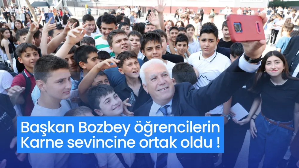Başkan Bozbey, öğrencilerin karne sevincine ortak oldu
