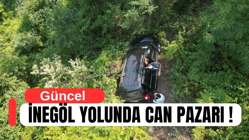 İnegöl yolunda minibüs şarampole uçtu yaralılar var 