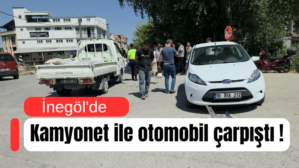 Kamyonet ile otomobil çarpıştı  !