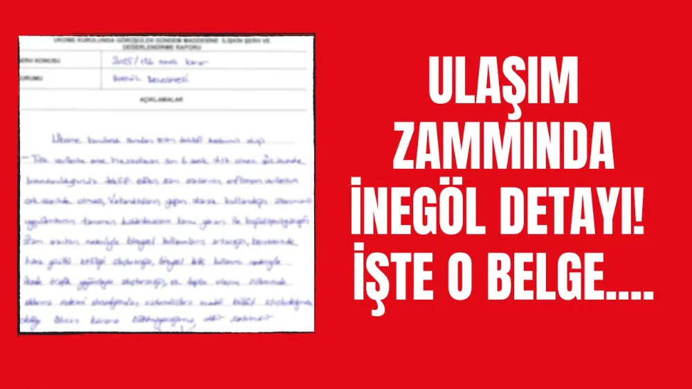 İnegöl Belediyesi’nden UKOME Kararına Şerh: “Zam Kamu Yararıyla Bağdaşmıyor”
