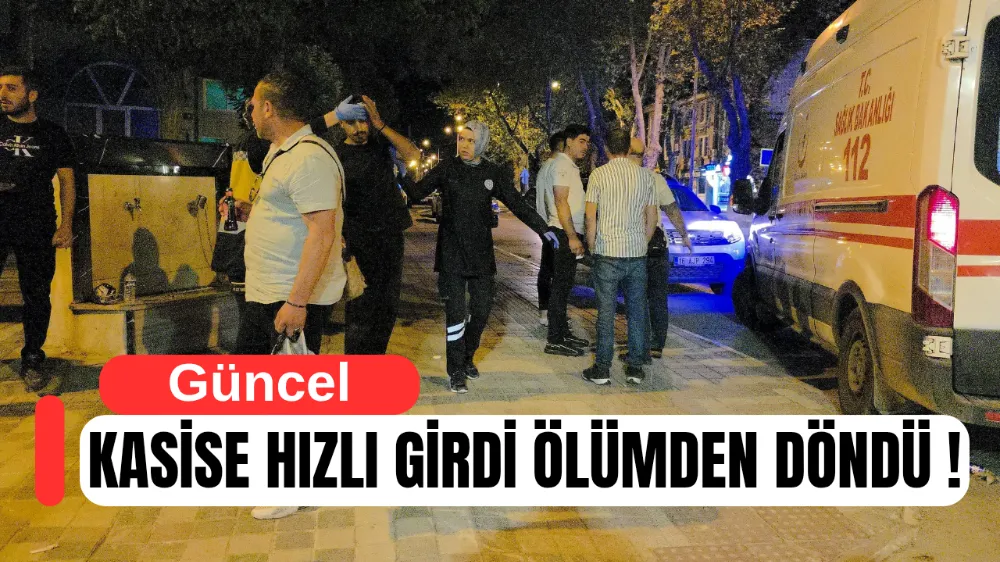 Kasise hızlı girdi dengesini kaybedip otomobile çarptı !