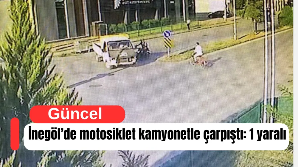 İnegöl’de motosiklet kamyonetle çarpıştı: 1 yaralı