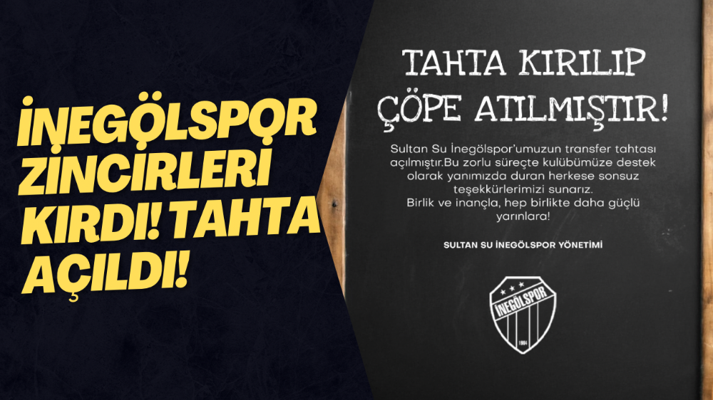 Sultan Su İnegölspor’un Transfer Tahtası Açıldı