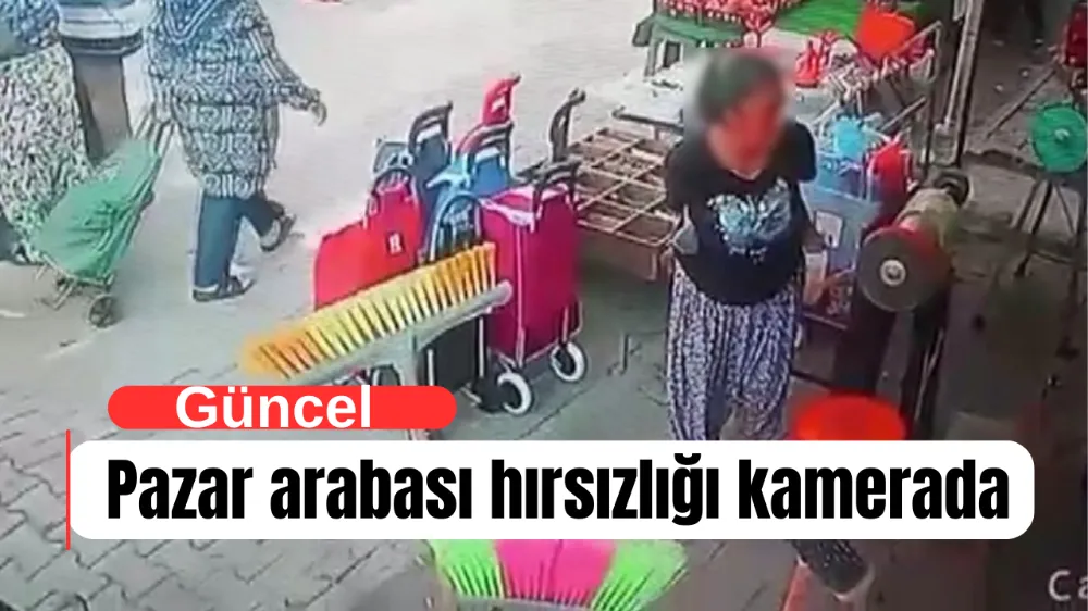 Pazar arabası hırsızlığı kamerada