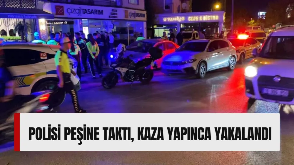 Polisi peşine takan motosikletli, kaza yapınca yakalandı