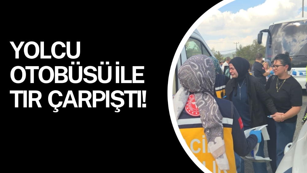 Yolcu otobüsü gemi çapası taşıyan tıra çarptı...3 yaralı