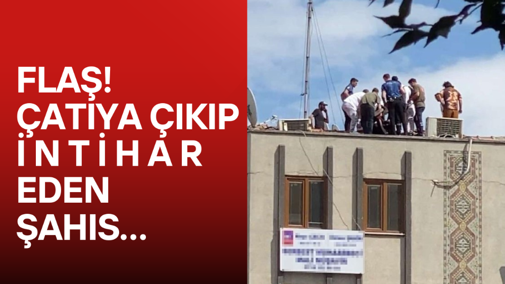 Çatıya çıkan vatandaşı polis ikna etti!