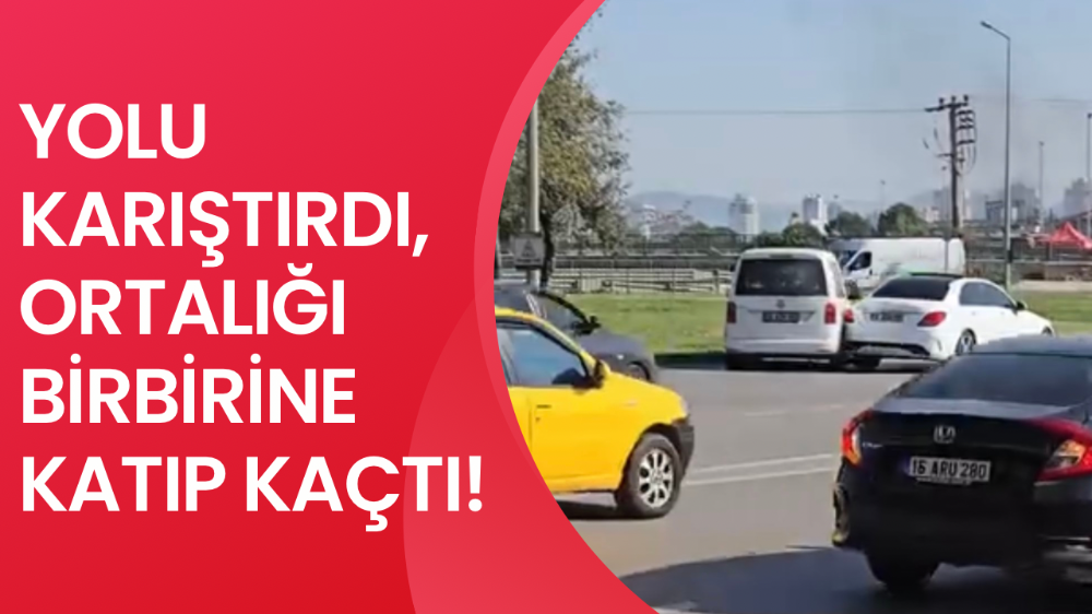 Anayolda geri geri ilerledi, kazaya karıştı olay yerinden böyle kaçtı