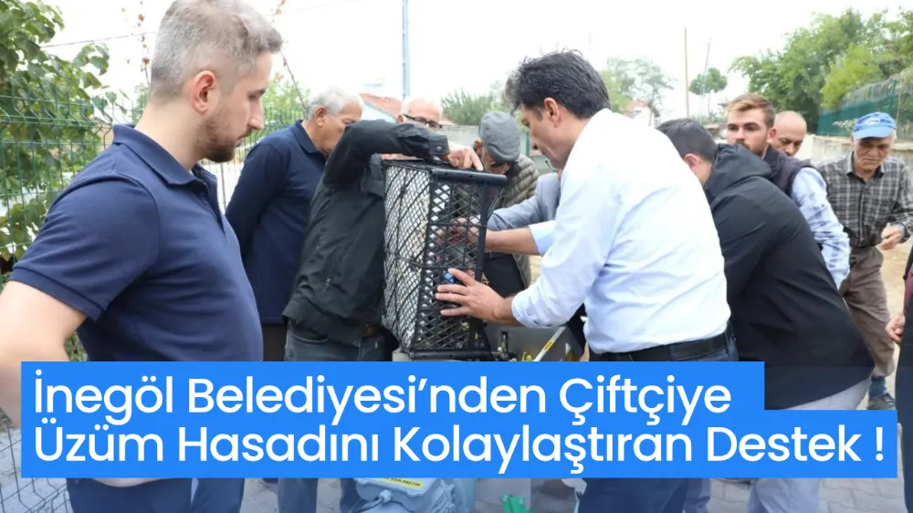İnegöl Belediyesi’nden Çiftçiye Üzüm Hasadını Kolaylaştıran Destek