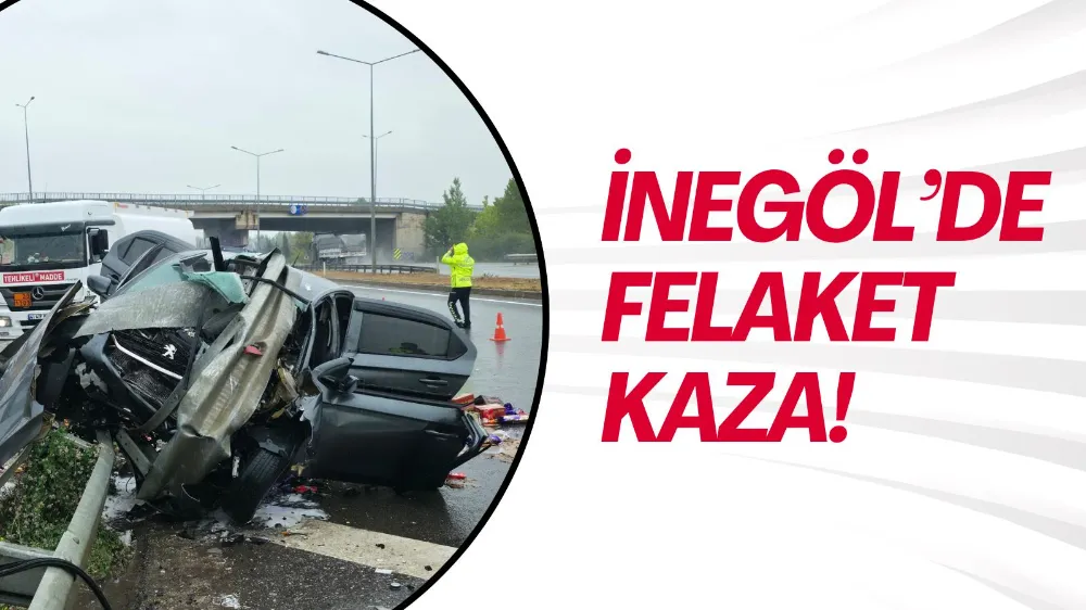 Ankara yolunda kontrolden çıkan araç bariyerlere daldi !