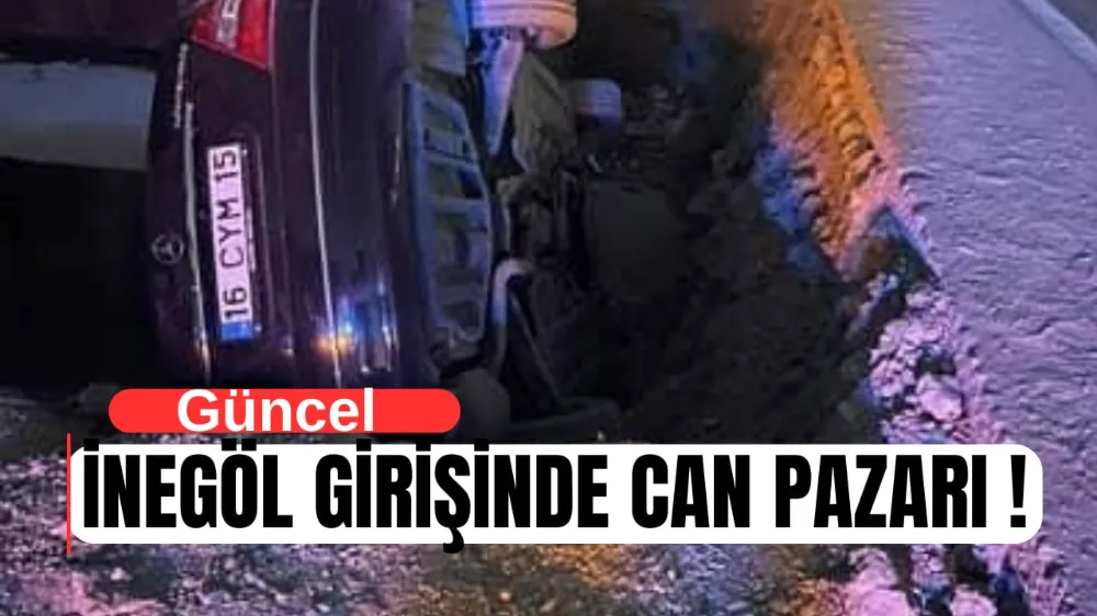 İnegöl’de Otomobil Üst Geçit İnşaatına Düştü: 4 Yaralı