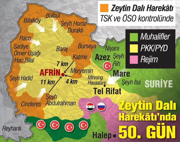 Afrin 4 Koldan Kuşatıldı