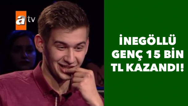 İnegöllü genç 15 Bin TL kazandı