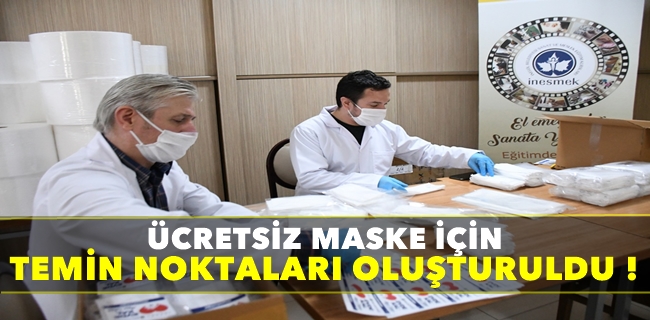 İnegöl Belediyesi Ücretsiz Maske Temin Noktaları Oluşturdu