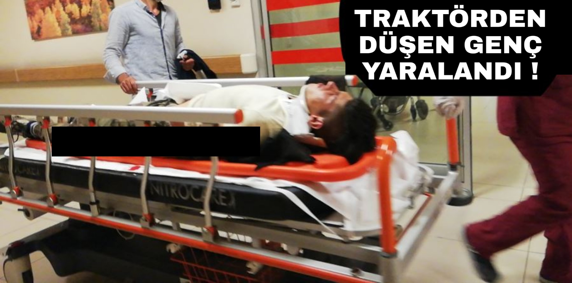 Traktörden düşen adam yaralandı !