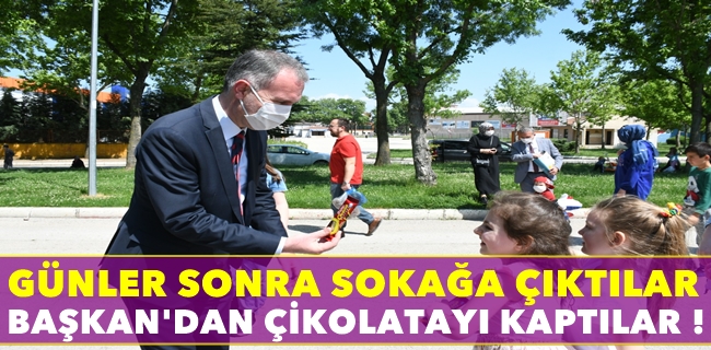 BAŞKAN TABAN’DAN ÇOCUKLARA MORAL ÇİKOLATASI