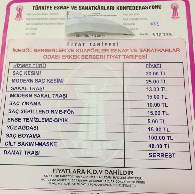 Bayram traşı zamsız olacak !