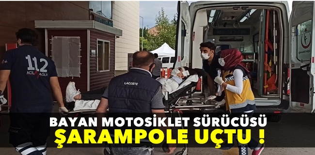 Motosiklet şarampole uçtu !