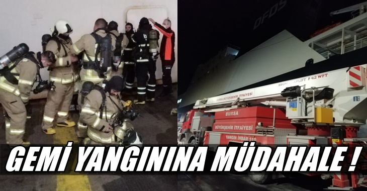 Gemi yangınına müdahale anları !
