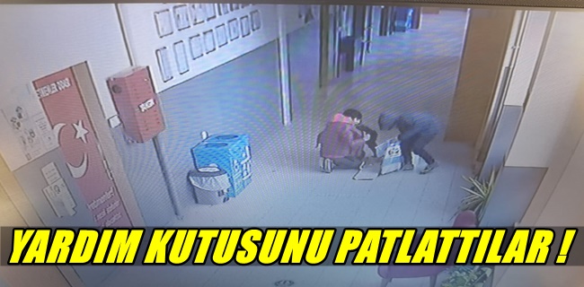 Yardım kutusunu patlatan çocuklar kamerada