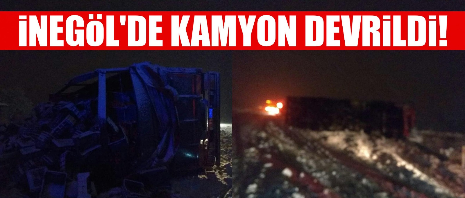 Dometes yüklü tır devrildi !