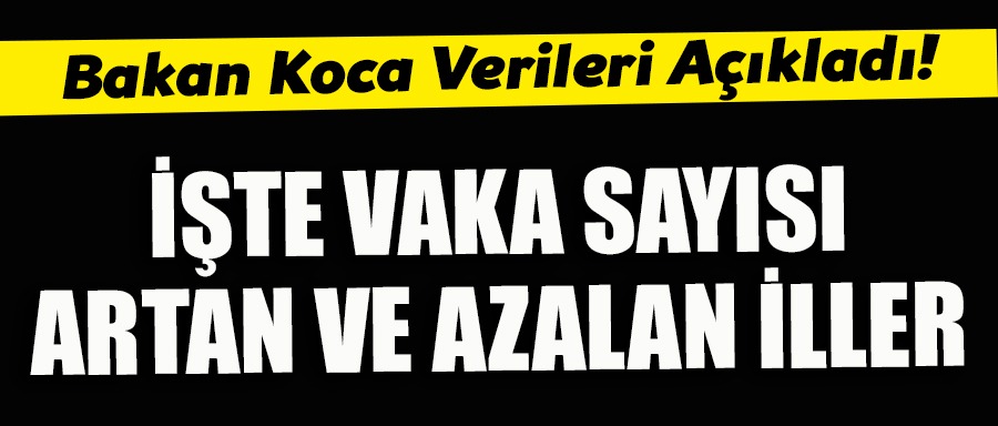 İŞTE VAKA ORANI ARTAN VE AZALAN İLLER