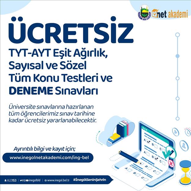 İnegöl Belediyesinden Öğrencilere Online Sınav Desteği !