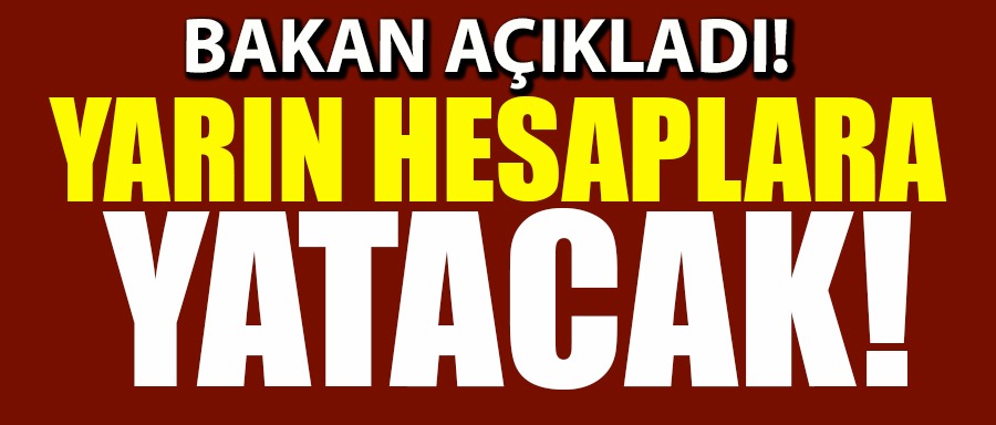 Bakan açıkladı , yarın hesaplara yatıyor !