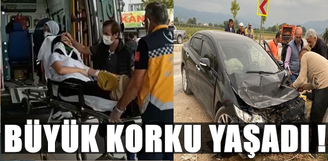 Çöp kamyonuyla çarpışan bayan sürücü büyük korku yaşadı !