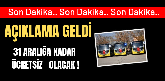 31 Aralığa kadar ücretsiz !