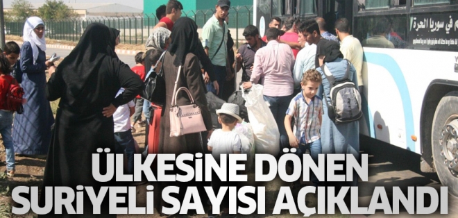 Ülkesine dönen Suriyeli mülteci sayısı belli oldu.