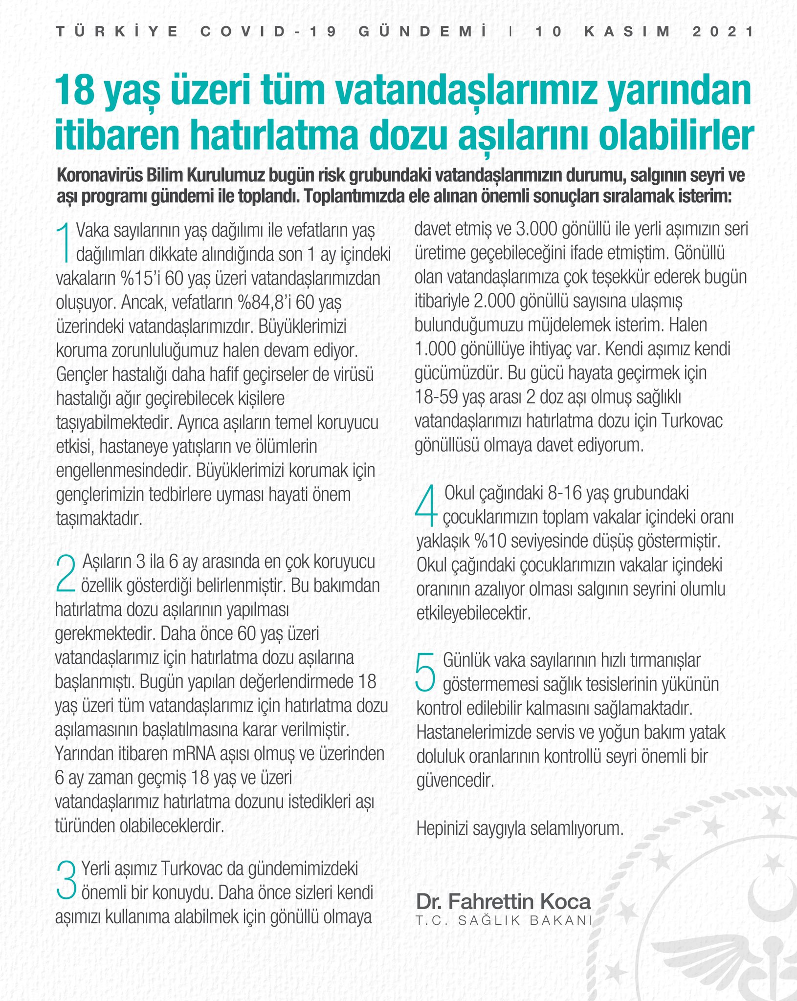 3. Doz aşı geliyor !