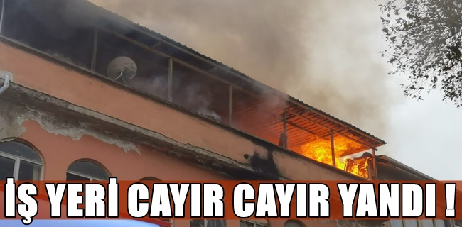 İş yerinin yanışını göz yaşları arasında izledi !