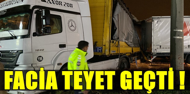 Tır sürücüsü direksiyon başında uyudu !