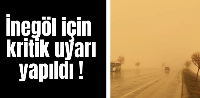 İnegöllüler dikkat bir uyarı daha yapıldı !