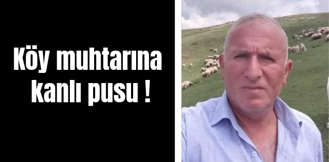 Köy muhtarına kanlı pusu !