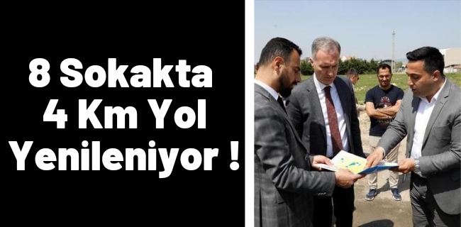 8 Sokakta 4 Km Yol Yenileniyor