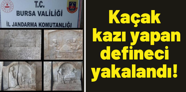 Kaçak kazı yapan defineci yakalandı !