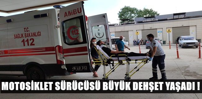 Motosiklet ile Bisiklet çarpıştı 1 kişi yaralandı ..