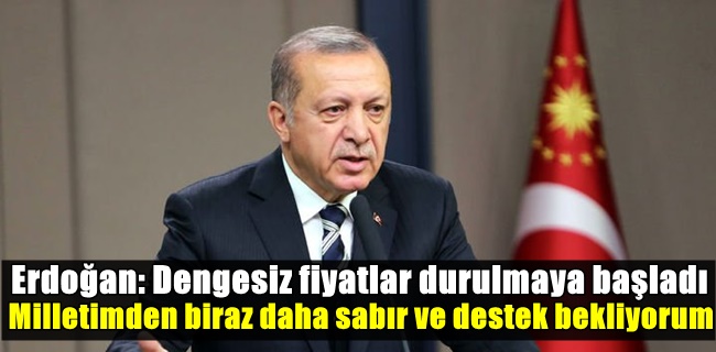 Erdoğan ; Milletimden biraz daha sabır ve destek bekliyorum